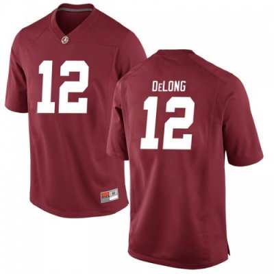 Youth Alabama Crimson Tide #12 Skyler DeLong Crimson Replica NCAA College Football Jersey 2403YJNM7